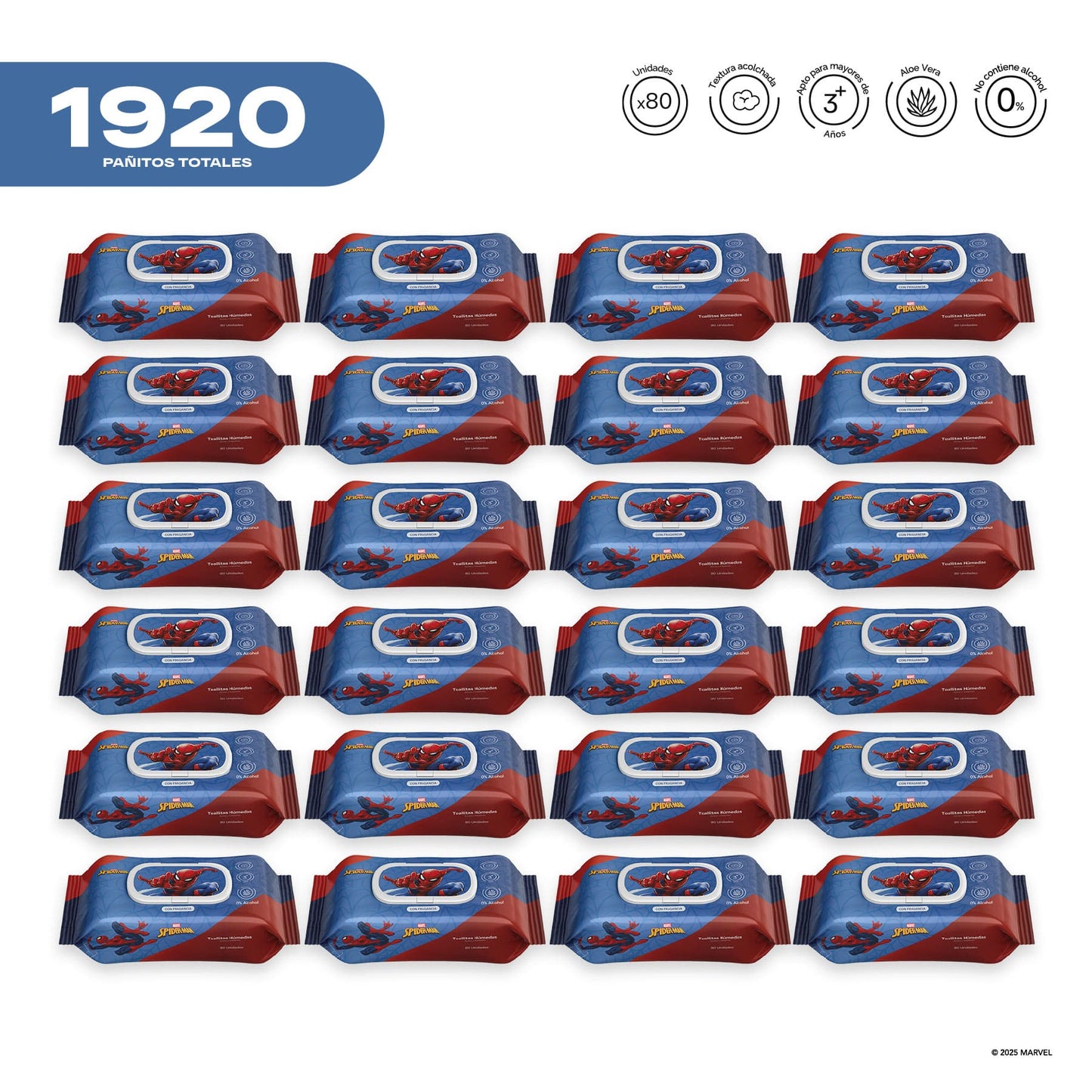 Pack x 24 Pañitos Húmedos Marvel Cosmos Spider-Man