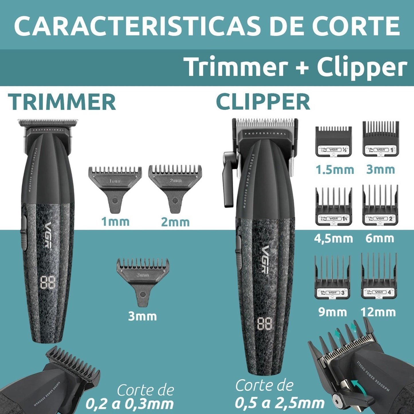 Combo Maquina Y Patillera VGR V640